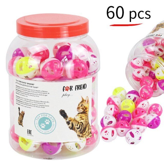 1Set Fun Rainbow Ball Cat Toy Colorful Ball Interactive Pet Kitten Scratch Natural Foam Ball Training Pet Supplies Product