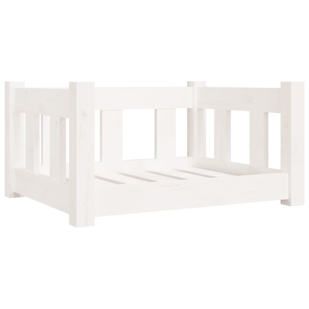 NNEVL Dog Bed White 55.5x45.5x28 cm Solid Wood Pine