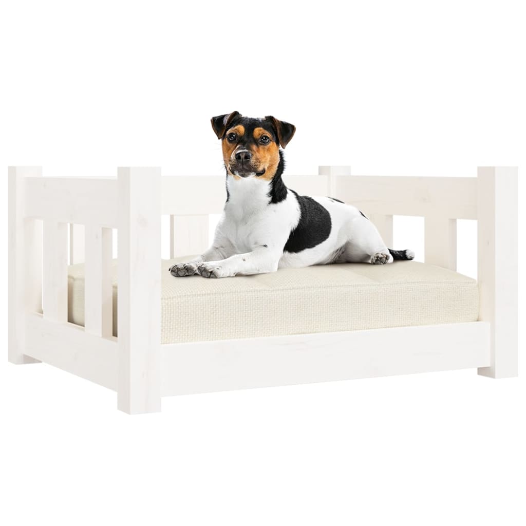 NNEVL Dog Bed White 55.5x45.5x28 cm Solid Wood Pine