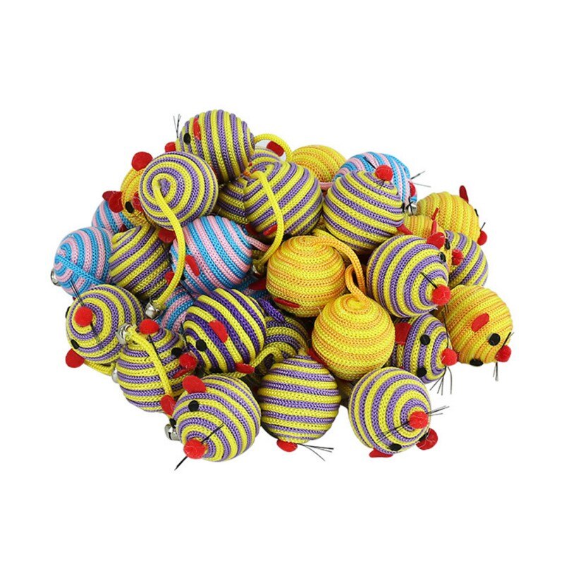 40pcs/pack Colorful Feather Cat Toys False Mouse Kitten Cat Toy Mixed Collection