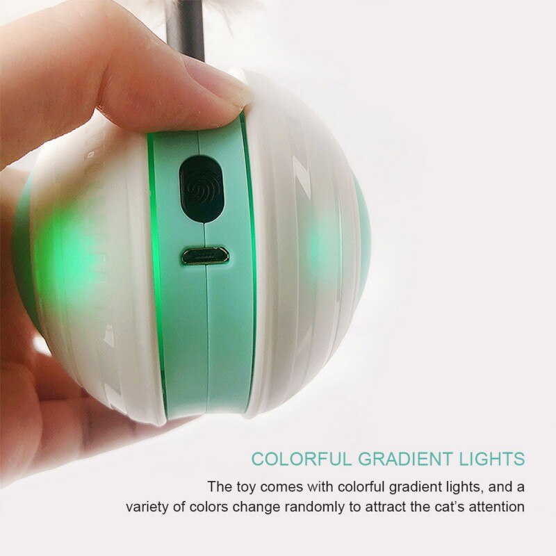 Smart Interactive Cat Toy USB Rechargeable Led Light Self Rotating Ball Pets Playing Toys Motion Activated Pet Ball